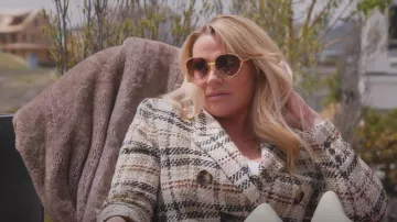 Zara Textured Checker Blazer porté par Heather Gay vu dans The Real Housewives of Salt Lake City (S03E13)