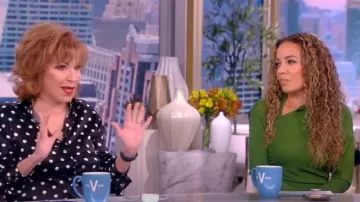 Victoria Beckham Slash Neck Long Sleeve Fluid Jersey Midi Dress worn by Sunny Hostin as seen in The View on January 11, 2023