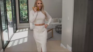 Sally Lapointe Cargo Pocket Pencil Falda usada por Tracy Tutor como se ve en Million Dollar Listing Los Angeles (S14E04)