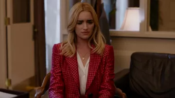 Emporio Armani Animal Jacquard Blazer usado por Georgia Miller (Brianne Howey) como se ve en Ginny & Georgia (S01E04)