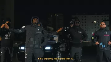 The Footkorner tracksuit worn by Osirus Jack in the clip Braquage a l'africaine by Sazamyzy feat. 667 