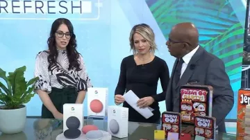 Ted Baker Jessiaa Blouse à manches ballons imprimée portée par Lauren Goode comme vu dans Today on January 12, 2023
