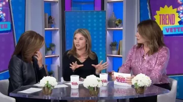 Pilcro Shrunken Sequin Blouse worn by Michelle Collins as seen in Today with Hoda & Jenna on January 13, 2023