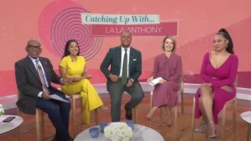 Nicholas Shayla Ruched Cutout Stretch-jersey Midi Dress worn by La La Anthony as seen in Today on January 13, 2023