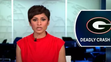 Vestido Midi de cuello simulado con cuello simulado expreso usado por Jericka Duncan como se ve en CBS Evening News el 15 de enero de 2023