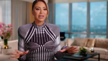 Balmain Jacquard Knit Pattern Minivestido usado por Larsa Pippen como se ve en The Real Housewives of Miami (S05E08)