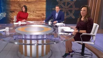 Christian Louboutin Suede Toot Mignonne 100 Cutout Heels worn by Michelle Miller as seen in CBS Mornings on January 14, 2023