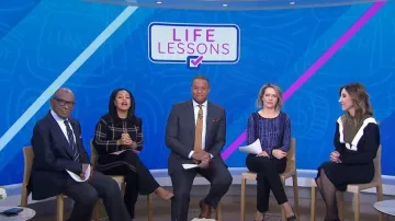 Victoria Beckham Colorblock Robe Cady Midi à manches longues portée par le Dr Elisa Hallerman comme vu dans Aujourd’hui le 17 janvier 2023