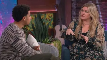 Ulla Johnson Rosetta Floral Silk Minidress worn by Kelly Clarkson as seen in The Kelly Clarkson Show on January 18, 2023