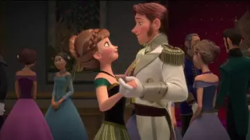 La robe de couronnement portée par Anna (Kristen Bell) dans le film d'animation La Reine des neiges