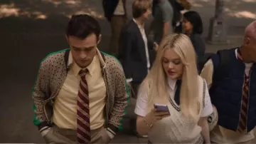 Nili Lotan Cable Knit Vest worn by Audrey Hope (Emily Alyn Lind) as seen in Gossip Girl (S02E09)