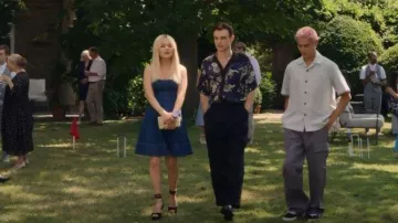 Staud Wells Denim Skater Dress worn by Audrey Hope (Emily Alyn Lind) as seen in Gossip Girl (S02E09)
