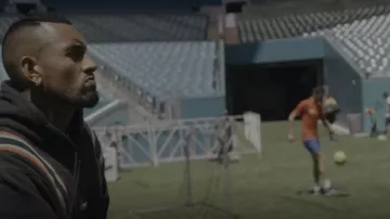 Nike Jor­dan Stripe Back Print­ing Pullover Hoodie worn by Nick Kyrgios as seen in Break Point (S01E01)