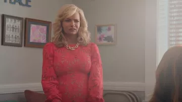 Michael Kors Palm Beach Lace Mini Dress worn by Barb Flatch (Jaime Pressly) as seen in Welcome to Flatch (S02E11)