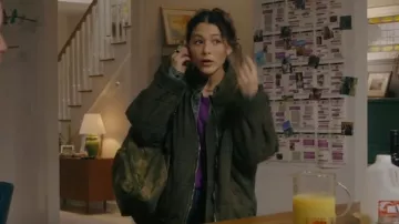 Free People Dolman Quilted Zip Jacket in Dusted Military worn by Sidney (Fivel Stewart) as seen in Alert: Missing Persons Unit (S01E03)