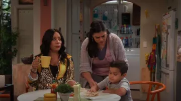 Shein Paisley & Leopard Print Colorblock Shirt worn by Rosie (Selenis Leyva) as seen in Lopez vs. Lopez (S01E09)