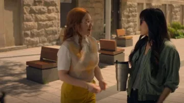 Madewell Gray V Neck Pocket Tee worn by Marissa Wong (Grace Lynn Kung) as seen in Wong & Winchester (S01E01)