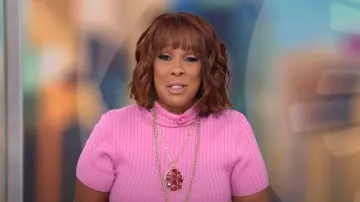 Staud Lilou Dress worn by Gayle King as seen in CBS Mornings on January 19, 2023