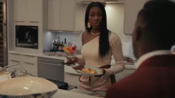 Gucci In­ter­lock­ing G Print Jer­sey Trousers worn by Hilary Banks (Coco Jones) as seen in Bel-Air (S01E02)