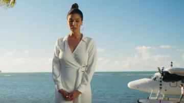 Zara Midi Dress with Buckle Oyster worn by Elena Roarke (Roselyn Sánchez) as seen in Fantasy Island (S02E02)