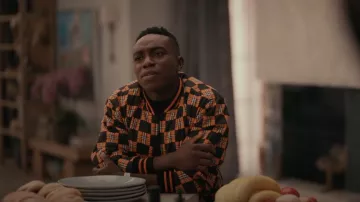 Burberry Brookland Checkerboard Bomber Jacket worn by Carlton Banks (Olly Sholotan) as seen in Bel-Air (S01E05)