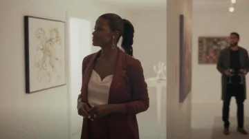 Scotch & Soda Printed Belted Single-Breasted Blazer worn by Vivian Banks (Cassandra Freeman) as seen in Bel-Air (S01E05)