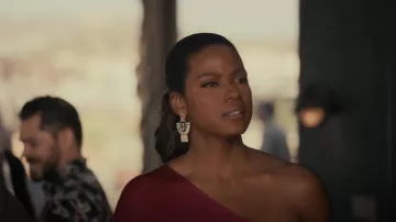 BP Geometric Crystal Drop Earrings worn by Vivian Banks (Cassandra Freeman) as seen in Bel-Air (S01E07)