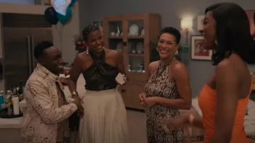 3.1 Phillip Lim Vegan Leather Sunburst Pleated Skirt worn by Vivian Banks (Cassandra Freeman) as seen in Bel-Air (S01E08)