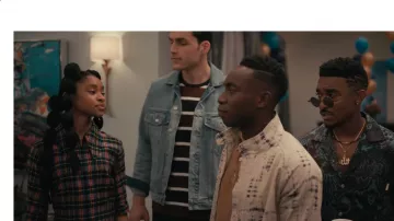 Ganni Seersucker Dress worn by Ashley Banks (Akira Akbar) as seen in Bel-Air (S01E08)