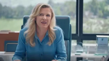 Equipment Leema Washed-Silk Shirt worn by Sadie Ryan (Harriet Dyer) as seen in American Auto (S02E01)