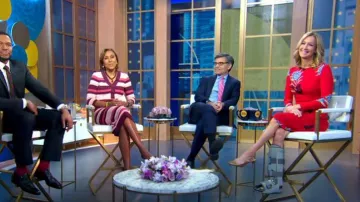 Diane von Furstenberg Robe fourreau florale portée par Lara Spencer comme vu dans Good Morning America le 25 janvier 2023