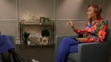 Dolce & Gabbana Floral-Print Satin Shirt worn by Robin Roberts as seen in Good Morning America on January 25, 2023