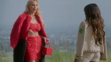 Mini falda Balmain Tweed usada por Christine Quinn como se ve en Selling Sunset (S05E03)