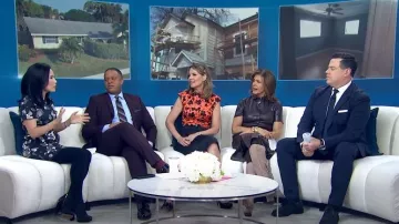 French Connection Ball Camo Print Dress worn by Vicky Nguyen as seen in Today on January 24, 2023