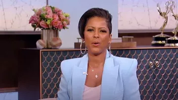 Alex Perry Landon Double-breasted Crepe Blazer worn by Whoopi Goldberg as seen in Tamron Hall Show on January 19, 2023