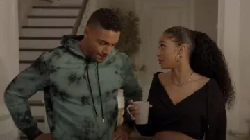 Dries Van Noten Green Tie-Dye Hoodie porté par Jordan Baker (Michael Evans Behling) vu dans All American (S05E08)