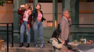 Abercrombie Curve Love 90s Ultra High Rise Straight Jeans worn by Valentina (Francia Raisa) as seen in How I Met Your Father (S01E02)