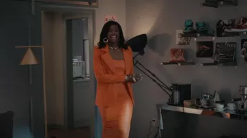 Naked Wardrobe Faux Leather Blazer worn by Hilary Banks (Coco Jones) as seen in Bel-Air (S01E08)