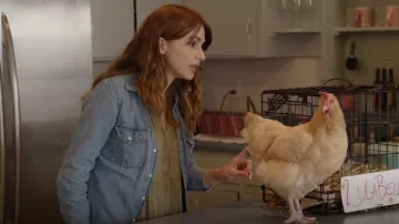 J Crew Slim-Fit Cham­bray Shirt worn by Cheryl Peterson (Aya Cash) as seen in Welcome to Flatch (S02E12)