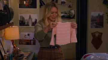 Acne Studios Checked Wool and Cot­ton-Blend Wide-Leg Pants worn by Sophie (Hilary Duff) as seen in How I Met Your Father (S01E02)