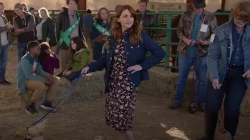 Loft Floral Ruffle Sleeve Midi Dress worn by Cheryl Peterson (Aya Cash) as seen in Welcome to Flatch (S02E12)