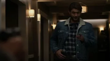 All Saints Ilkley Sherpa-Lined Denim Jacket worn by Sheriff Beau Arlen (Jensen Ackles) as seen in Big Sky (S03E11)