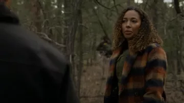 Avec Les Filles Plaid Shawl Collar Double Breasted Jacket worn by Cassie Dewell (Kylie Bunbury) as seen in Big Sky (S03E12)