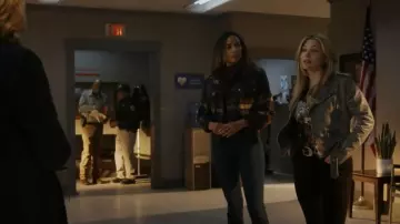 Manokhi Washed Leather Bik­er Jack­et worn by Jenny Hoyt (Katheryn Winnick) as seen in Big Sky (S03E13)