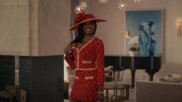 Maje Marguerity Cardigan worn by Hilary Banks (Coco Jones) as seen in Bel-Air (S01E09)