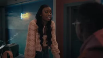 For Love & Lemons Cher Cardigan worn by Hilary Banks (Coco Jones) as seen in Bel-Air (S01E09)