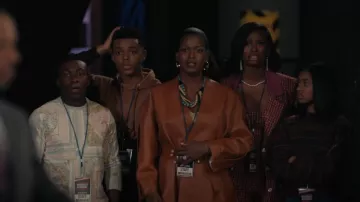 Aeron Bocon Belted Leather Coat worn by Vivian Banks (Cassandra Freeman) as seen in Bel-Air (S01E09)