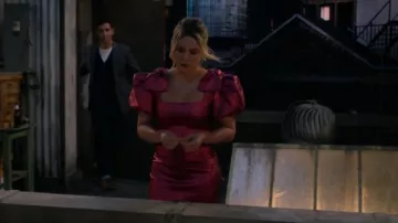 Rebecca Vallance Brillare Lame Dress worn by Sophie (Hilary Duff) as seen in How I Met Your Father (S01E04)