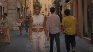 Balmain Multi-Zip Pantalon Effilé - Blanc porté par Julien Calloway (Jordan Alexander) vu dans Gossip Girl (S02E10)