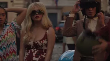 Emilia Wickstead Talia Floral Print Taffeta Mini Dress in Red and White worn by Audrey Hope (Emily Alyn Lind) as seen in Gossip Girl (S02E10)